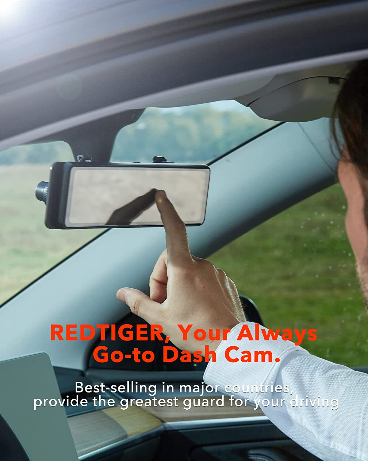 REDTIGER T27 Rear View Mirror Camera for Cars,4K Front and 2.5