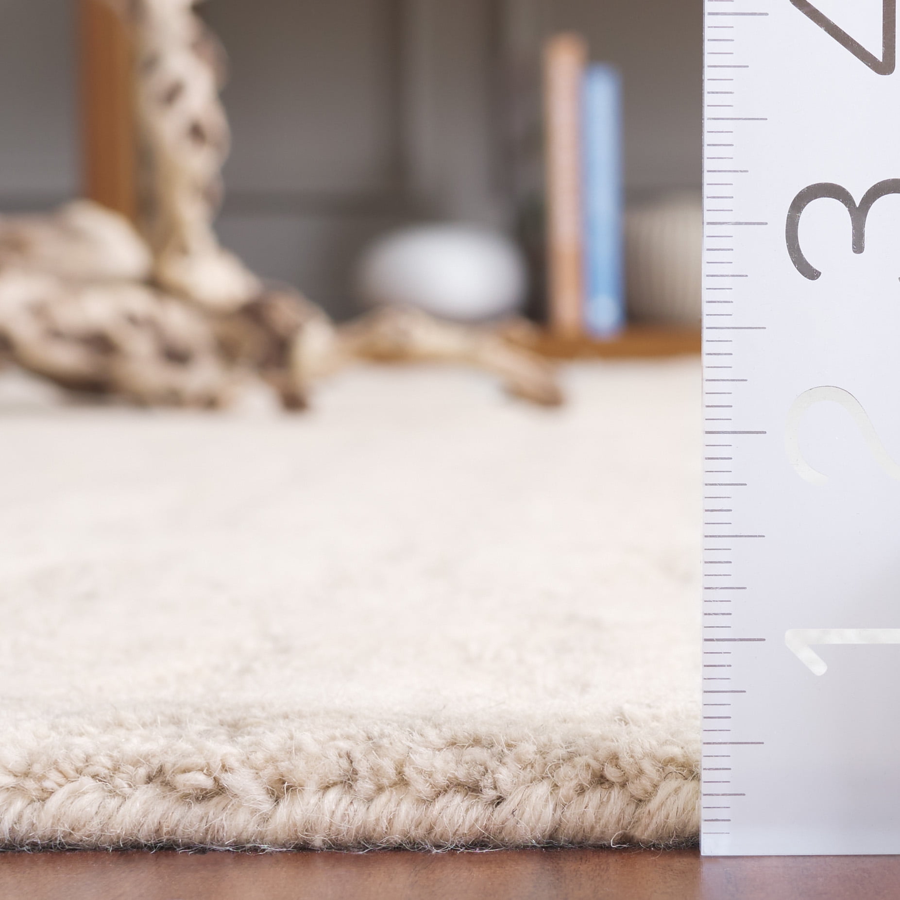 SAFAVIEH Ebony Devereux Distressed Area Rug, Beige, 6' x 6' Round