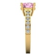 thumbnail image 3 of 2.3 ctw Solitaire with Zirconia Diamond Accents Anniversary Ring for Women | Round Cut Simulated Pink Diamond | Hyperallergenic Solid 18K Yellow Gold, 3 of 5