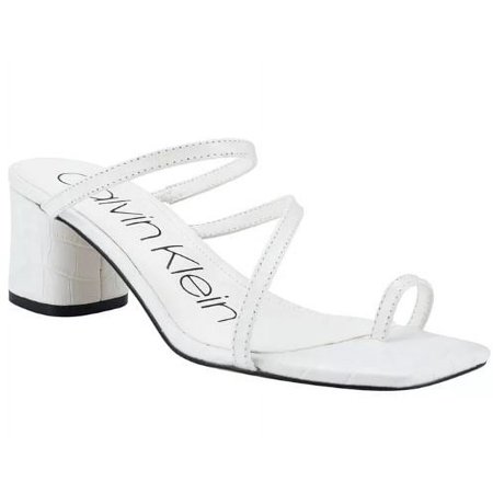 Calvin Klein Women's White Belma Strappy Dress Sandals, 10 M