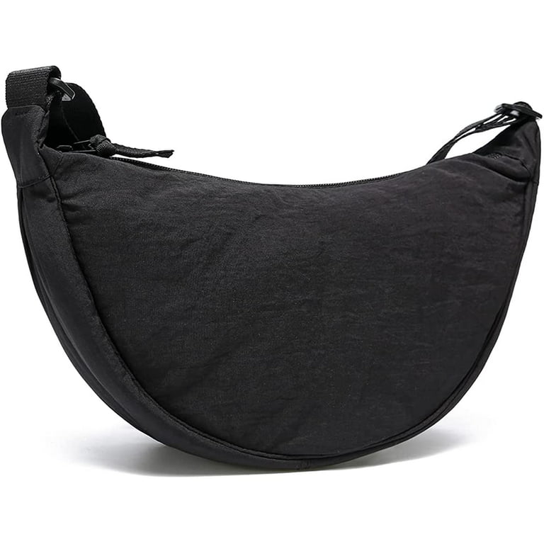 The Row Slouchy Banana Nylon Shoulder Bag in Black