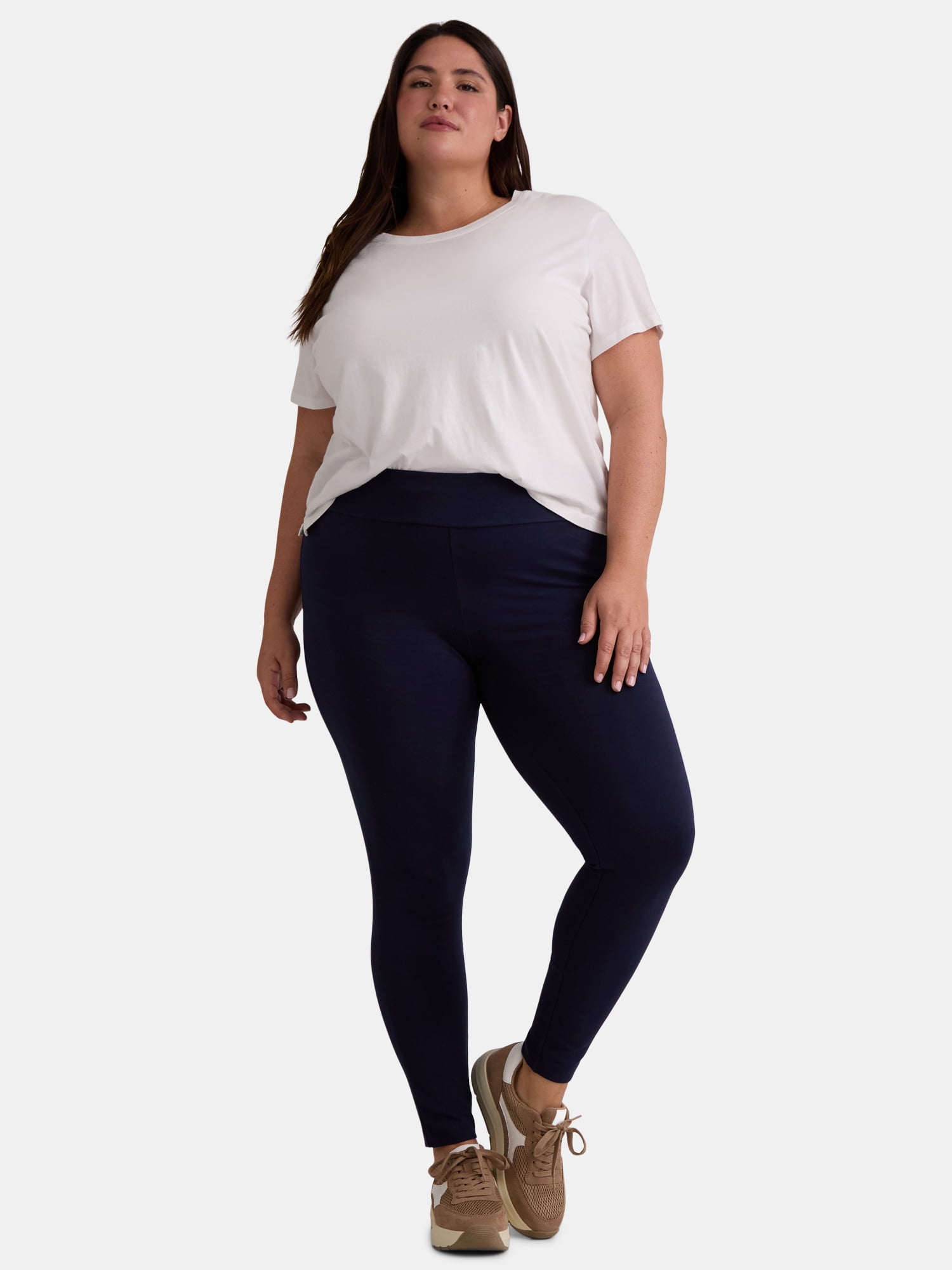 Terra & Sky Women's Plus High Waist Full Length Leggings, Sizes 0X-5X