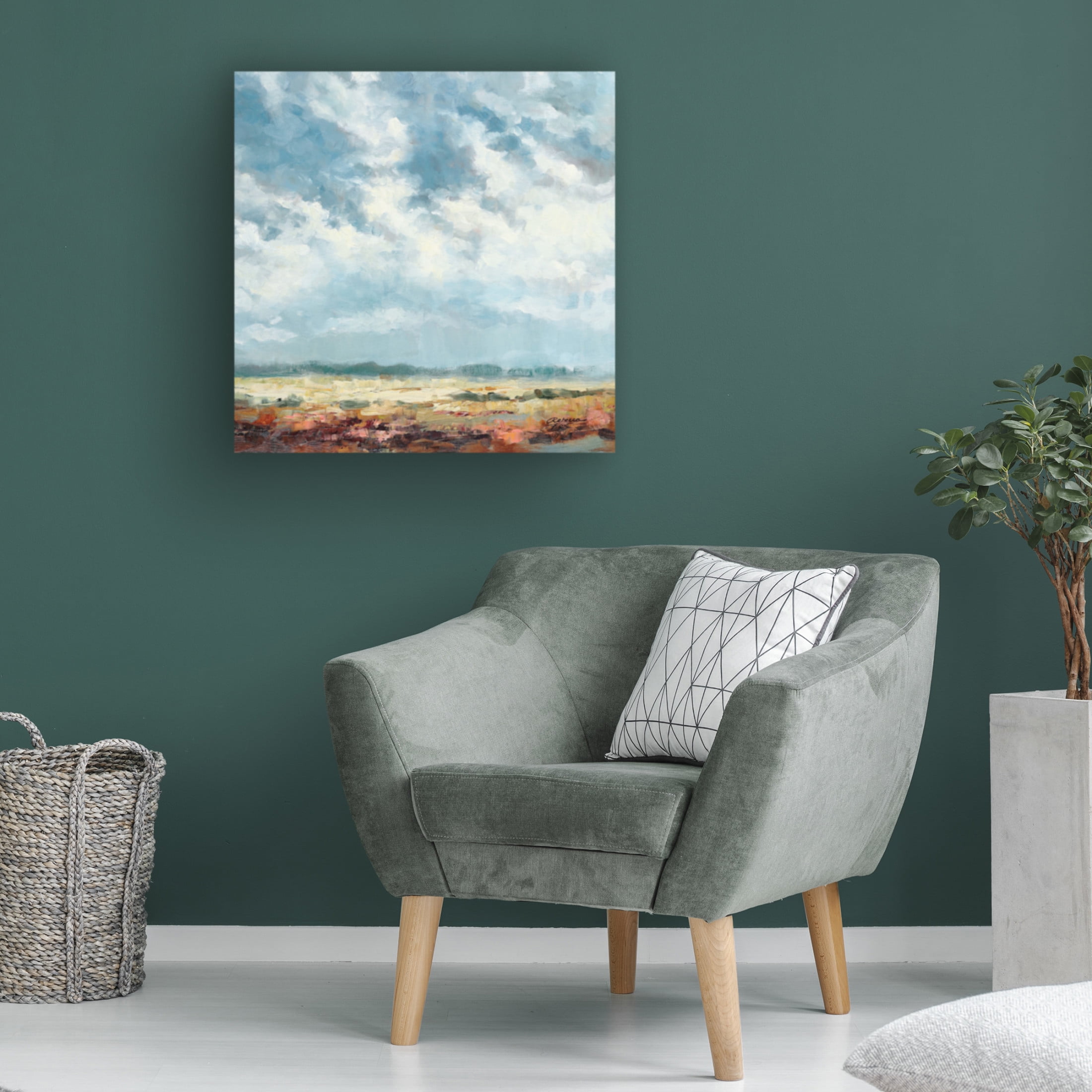 Canvas Wall Art - Rebecca Fox 'Cloudy and Blue' Wall Art for Living Room, Bedroom, or Office Décor by Trademark Fine Art - 24 x 24 Inches