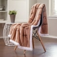 thumbnail image 2 of Chanasya Warm Hugs Positive Energy Healing Thoughts Super Soft Fleece Sherpa Microfiber Comfort Caring Mocha Brown Gift Throw Blanket - Get Well Soon Gift for Women Men Cancer Patient- Coffee Blanket, 2 of 7
