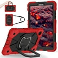 thumbnail image 2 of ELEHOLD Heavy Duty Case For Lenovo Tab K9 2025/Tab One 2025,8.7-inch, 3-Layer Rugged 360 Rotating Kickstand Handle Grip Detachable Shoulder Strap Kids Friendly Shockproof Case ,Black+Red, 2 of 8