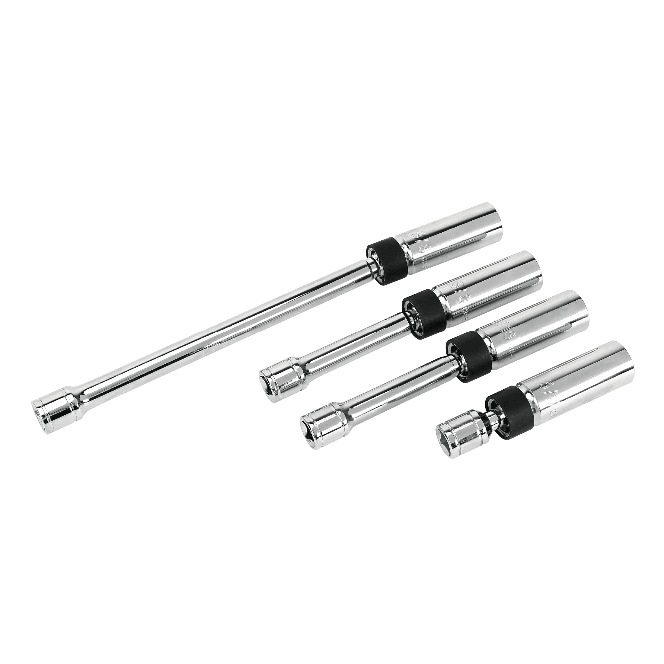 Hyper Tough 4-Piece 3/8-Inch Drive Swivel Magnetic Spark Plug Socket Set