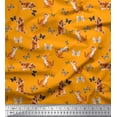 thumbnail image 1 of Soimoi Orange Moss Georgette Fabric Insect & Cat Animal Print Fabric by Yard 42 Inch Wide, 1 of 1