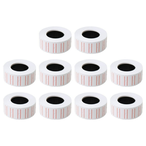 10 Rolls White Pricing Labels for Retail with Adhesive Blank Stickers for Office Shop Grocery Store Yard