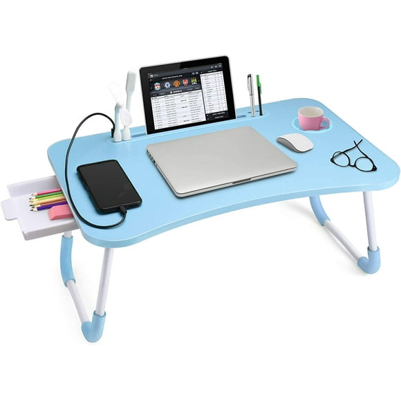 UTAH-Slendor Laptop Desk Laptop Bed Stand Foldable Laptop Table Folding Breakfast Tray Portable Lap Standing Desk Reading and Writing Holder with Drawer
