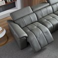 thumbnail image 3 of Electric Reclining Sofa, Modern Control Genuine Leather L Shaped Couch, Lounge Seat Theater Seating Furniture with USB Port, Sofa with Headrest & Footrest for Living Room, Apartment, Office(DARK GREY), 3 of 9