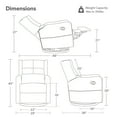 thumbnail image 6 of Spruce & Spring Manual Swivel Glider Recliner with Storage Pocket, Beige Gingham, 6 of 14