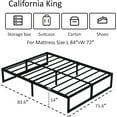 thumbnail image 3 of Lutown-Teen 14 inch California King Bed Frames No Box Spring Needed Heavy Duty Metal Cal King Platform for Mattress Foundation, Noise Free, Easy Assembly, Black, 3 of 6