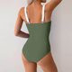 thumbnail image 4 of Traje de Baño sin Mangas con Cuello en V Empujado Acolchado con Control Abdominal, Trajes de Baño de Bikini de Tamaño Más Grande para las Vacaciones en la Piscina de la Playa, 4 of 5
