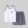 thumbnail image 3 of CYRBOKO Boys Summer Outfit Sets, 2 Pieces Casual Cotton Athletic Tank Top Sets White Size 14-16 T, 3 of 5