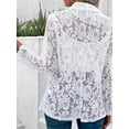 thumbnail image 4 of Fancyglim Lace Cardigan for Women Open Front Long Sleeve Sheer Lace Floral Crochet Summer Shrug Bolero Cover Up White XL, 4 of 5