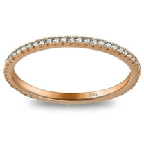 Eternity Wedding Band for Women Cubic Zirconia Sterling Silver Stacking Rings Ginger Lyne Collection