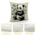 thumbnail image 4 of Autua Panda Bear Bamboo Graphic Decorative Cushion Throw Pillow Cover for Home Couch Living Room Bed Sofa - 1PC 22x22in, 4 of 5