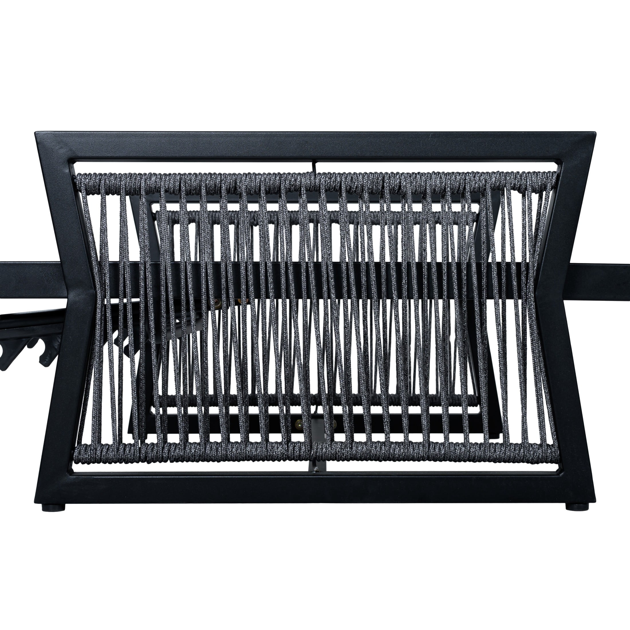 Christopher Knight Home Outdoor Chaise Lounge with 4-Fold Cushion, Adjustable Iron Recliner, Black + Dark Gray