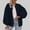 Navy, variant on ITSAME Jackets for Womens, Loose Active Fit Zipper with Pockets Fashion Causal Bomber Outwear Army Green XL