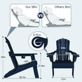 thumbnail image 4 of Cobiod Folding Adirondack Chair with Cup Holder Set of 2 | HDPE All-Weather Resin | Faux Wood Grain for Patio Fire Pit,Navy, 4 of 8