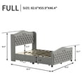 thumbnail image 5 of Bonzy Home King Size Bed Frame with Storage Velvet Upholstered Sleigh Bed with Headboard Button Tufted Easy Assembly Gray, 5 of 8