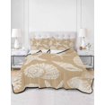 thumbnail image 2 of Quilts Twin-XL Size Bedding Set, Beige Starfish Coastal Lightweight Quilted Comforter, Shell Coral Summer Beach Nautical Ocean Soft Bedspread Coverlet with Pillow Covers for All Season, 68" x 98", 2 of 7