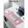 thumbnail image 3 of Miroddi Desk Pad Protector, Office PU Leather Mouse Mat, 31.5 x 15.7, Waterproof & Non-Slip Base Large Mouse Pad for Home, Pink, 3 of 8