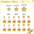 24pcs Star Pattern Cake Insert Decorations For Birthdays Valentines 
