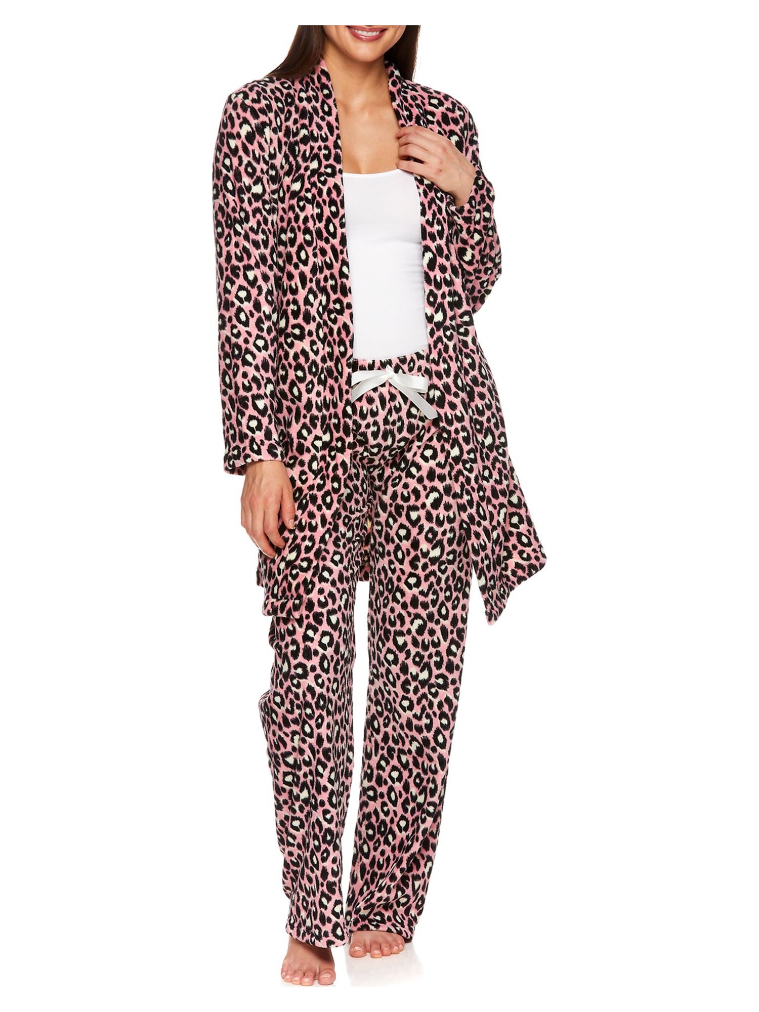 Sleep & Co. Women's & Women's Plus Plush Robe and Pajama Pant 2pc Set - image 2 of 6