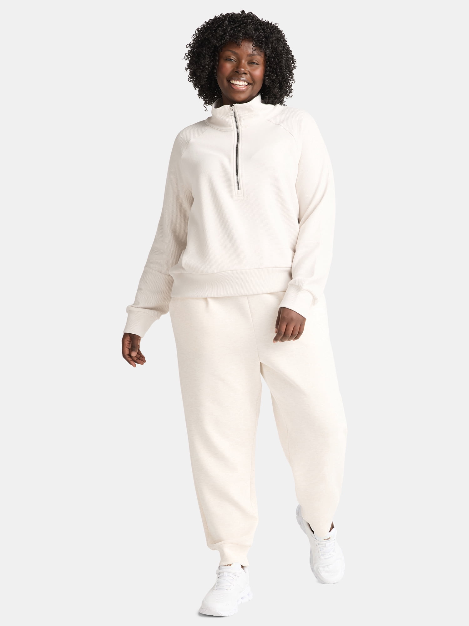 Avia Women's and Women's Ottoman 1/2 Zip Sweatshirt, Sizes XS-4X