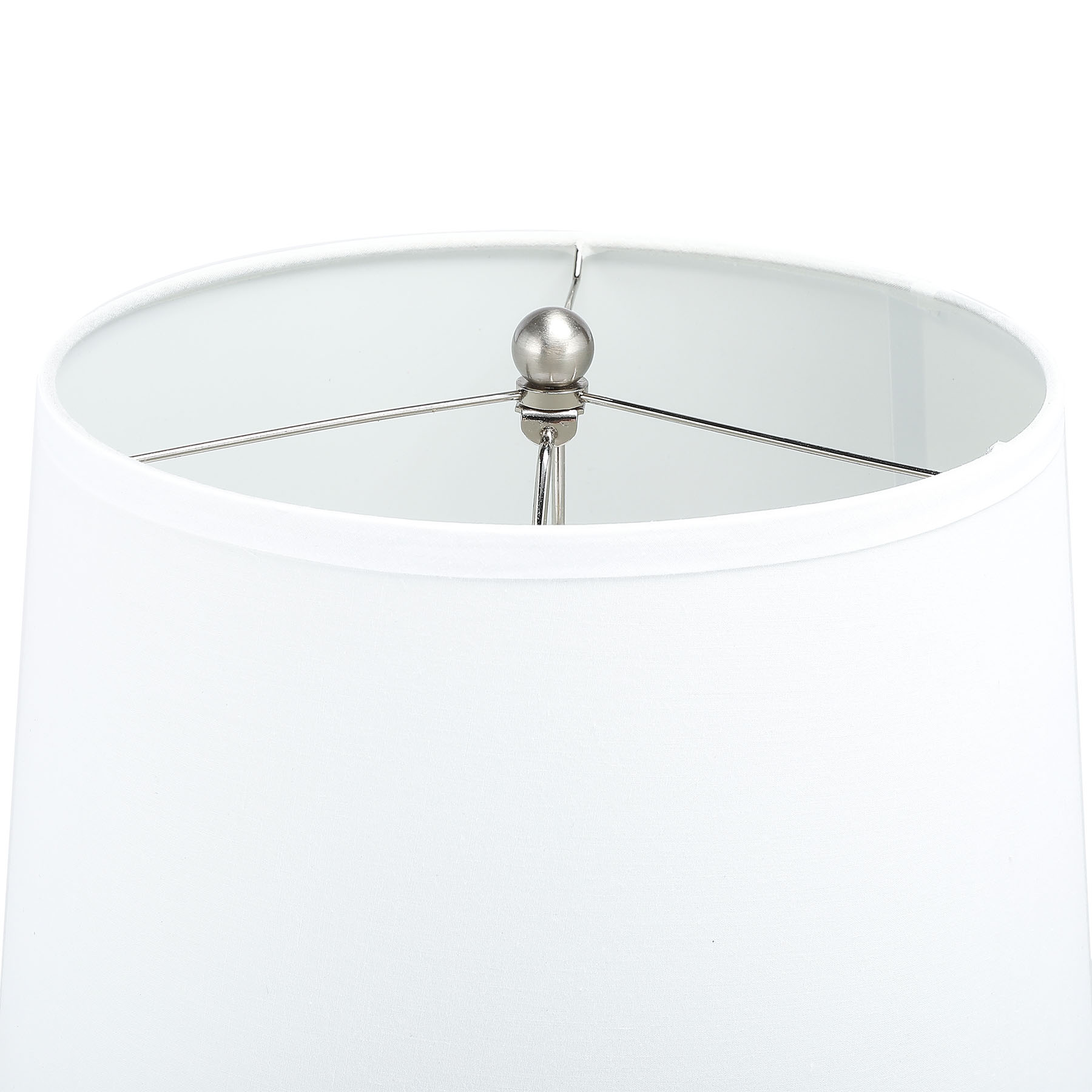 Wayshire Modern Floor lamp with White Shade and Steel Brushed Base, Standing Floor lamp for Living Room and Bedroom Bedside Corner, 58 Inches Contemporary Standing Lamp, ETL certificated.