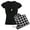 With Checker Pant, variant on CafePress - Eight Ball Pool Women's Dark Pajamas - Women's Short Sleeve Print T-Shirt and Pants Dark Cotton Pajama Set