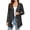 Black Gray Leopard Zebra Mix, variant on Women Lightweight Open Front Cardigan Long Sleeve Casual Outerwear, Relaxed Fit with V Neck Hip‑Length Irregular Hem, Trendy Draped Front Outfit, Fall Layering Top, Blue Ikat Chevron Print