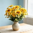 thumbnail image 6 of ZORVINEX Large Artificial Sunflower Chrysanthemum Bouquet Faux Silk Flowers Indoor Outdoor Garden Porch Patio Home Decor Arrangement,Yellow, 6 of 6