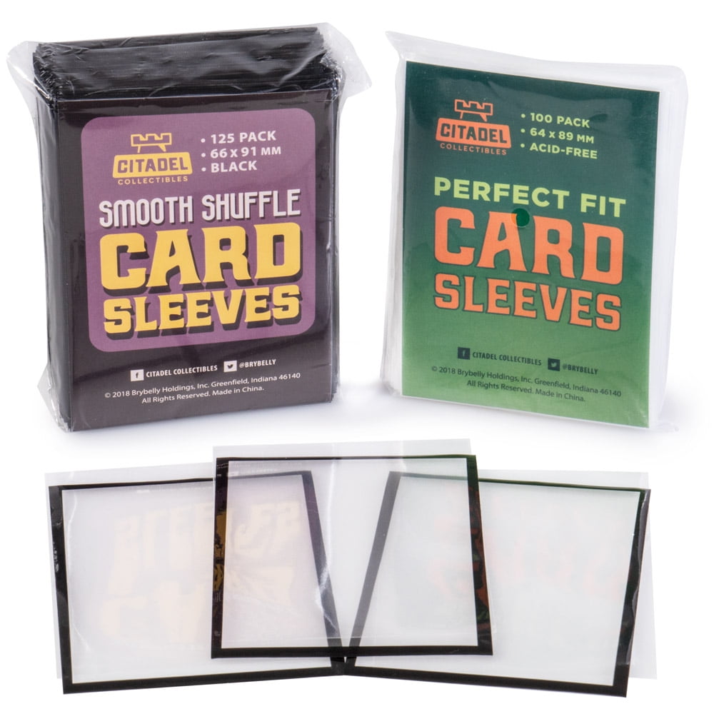 DoubleSleeving Bundle 125 Black Matte and 100 Perfect Fit TCG MTG Sleeves