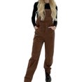 thumbnail image 3 of Women's Adjustable Straps Loose Bib Corduroy Jumpsuit Casual Jumpsuit with Pockets, 3 of 4