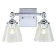 thumbnail image 2 of JONATHAN Y Marion 12.75" 2-Light Hurricane Metal/Seeded Glass LED Vanity Light, Chrome, 2 of 7