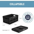 thumbnail image 3 of CleverMade Collapsible Storage Bin 32L Stackable, Obsidian 3 Pack, 3 of 9