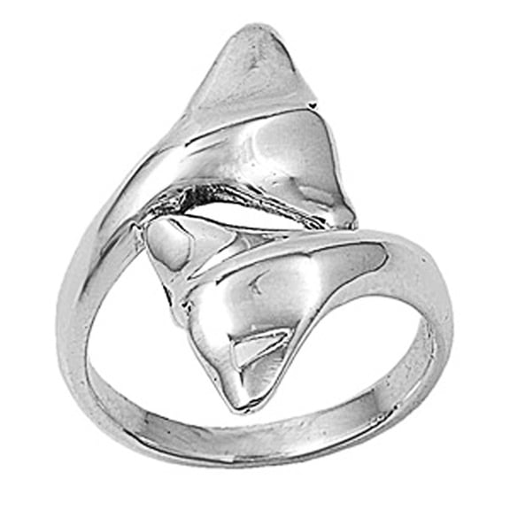 Sterling Silver Whale Tail Ring 27mm ( Size 6 to 10)