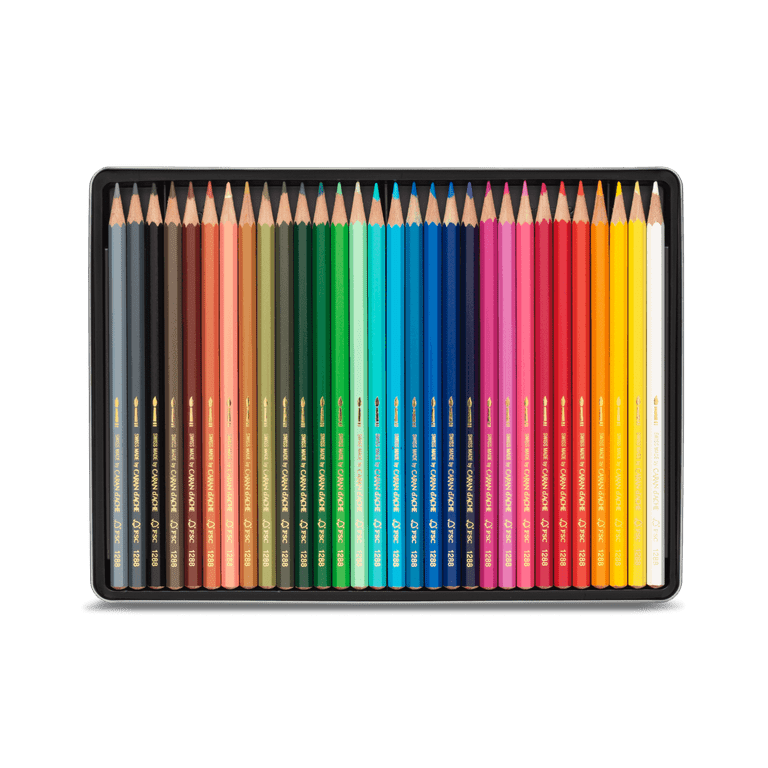 Caran d'Ache Fancolor Watercolor Pencils - Tin Case - 12 assorted colors