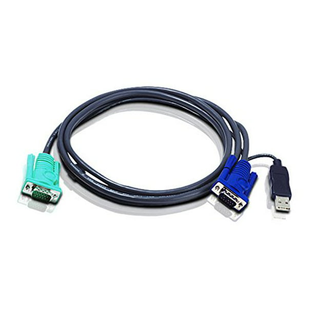 Noreste Asistencia Discurso ATEN USB KVM Cable - SPHD15 to VGA & USB A 2L5202U 6 Feet - Walmart.com