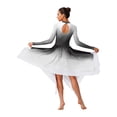 thumbnail image 2 of Oyolan Women Asymmetrical Praise Dance Dress Long Sleeve Contemporary Dance Costumes Black XXL, 2 of 5