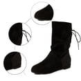 thumbnail image 5 of Elegant Women's Mid-Calf Boots with Suede Pleated Design and Flat Soles for Comfortable Long Wear, 5 of 9