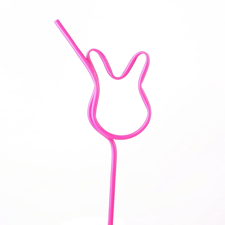 Pink Bunny Shaped Straw 1ct - Litin's Party Value