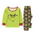 thumbnail image 4 of Moonsky Green Flannel Christmas Pajamas For Family Parent-child Warm Christmas Set Red Santa Hat Printed Home Wear Pajamas Two-piece Mom Set Matching Christmas Pjs For Family 4 Years, 4 of 5