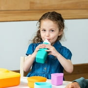 Omie OmieBox Reusable Silicone Water Bottle - 8.7 oz, Straw Top, BPA-Free & Phthalate-Free, Leak-Proof (Teal) (OmieBox Sold Separately) by OmieLife