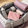 thumbnail image 6 of Quilted Bow Makeup Bag, Small Cosmetic Pouch with Zipper, Portable Coin Purse for Campus Daily Carry, 6 of 6
