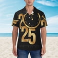 thumbnail image 2 of Honeii 2025 Happy New Year Print Men’s Hawaiian Shirt,Classic Button-Down Short Sleeve Shirt, for Beach, Vacation, and Outdoor Activities,Medium, 2 of 7