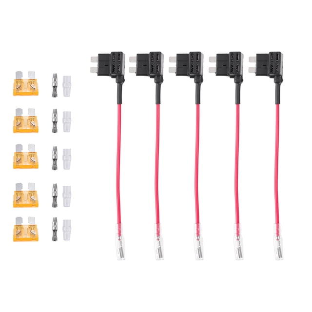 Unique Bargains 5 Set Universal Car Fuse Tap and Circuit Adapters 12V with 5A Standard Blade Type Fuses