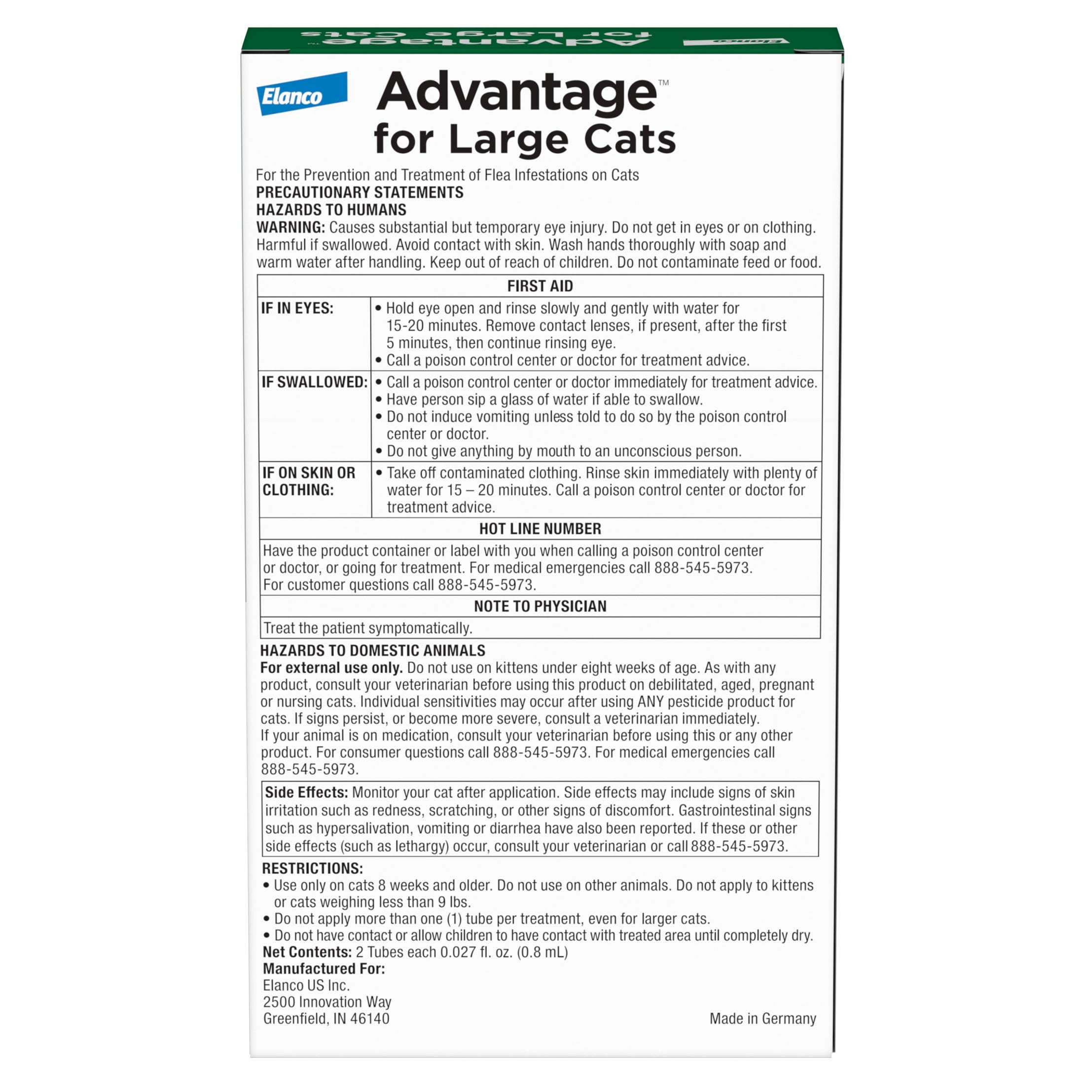 Advantage Topical Flea Treatment & Prevention For Large Cats Over 9 lbs. (2 Count)